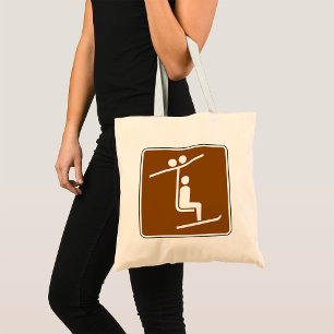 Tote Bag Icône de remontée mécanique de ski Rustique Symbol