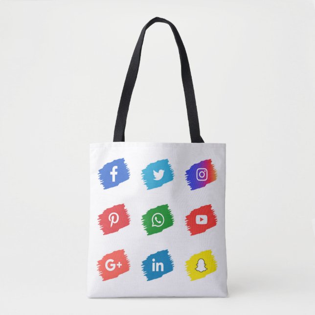 Tote Bag icône des médias sociaux (Devant)