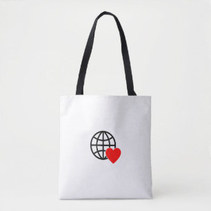 Tote Bag Icône Globe Amour Mondial   Conception d'été Terre