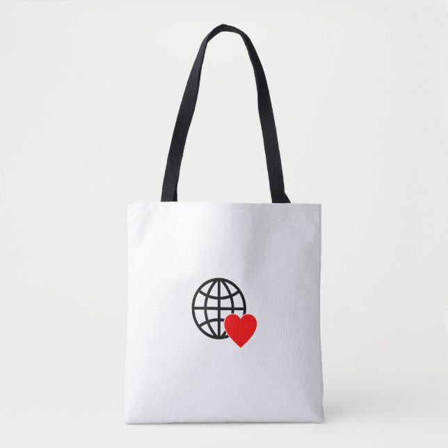 Tote Bag Icône Globe Amour Mondial | Conception d'été Terre (Devant)