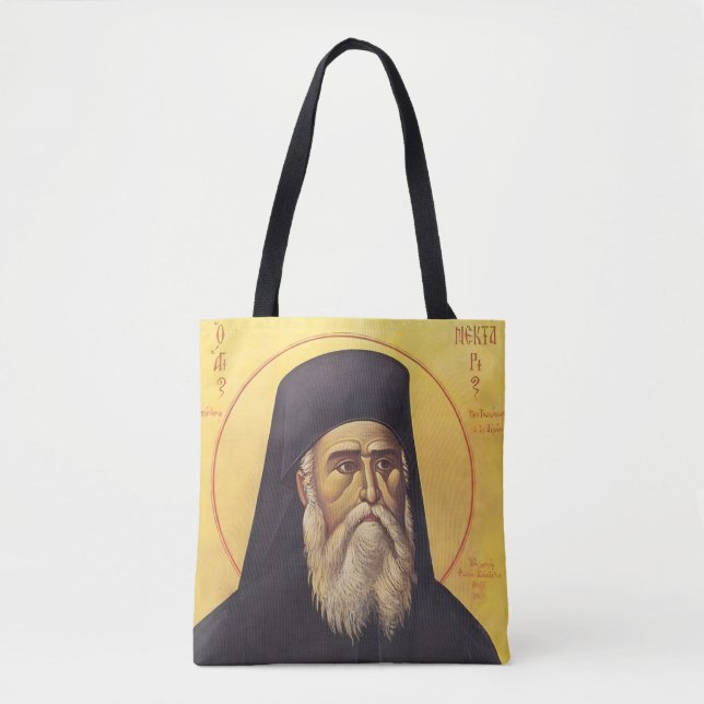 Tote Bag Icône orthodoxe de Saint Nectarios d'Égine (Devant)