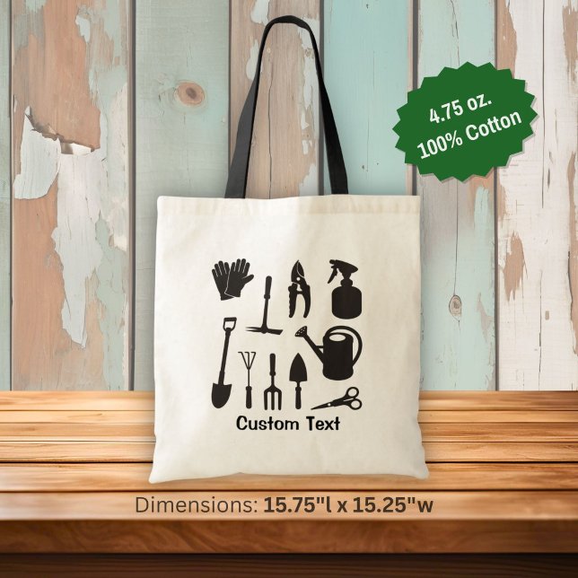 Tote Bag Icônes de jardinage en silhouette (Créateur téléchargé)