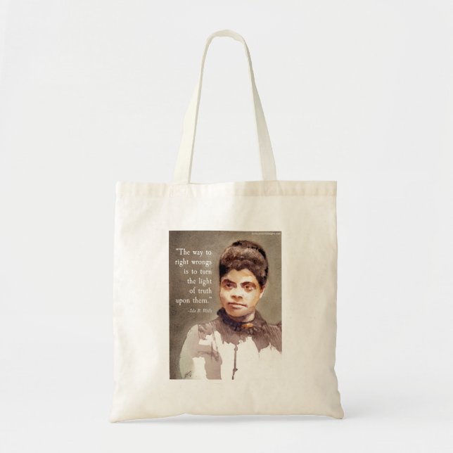 Tote Bag Ida B Wells Et Citation "Right & Wrong" (Devant)
