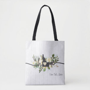 Tote Bag Idaho État Personnalisé Votre Ville Maison Rustiqu