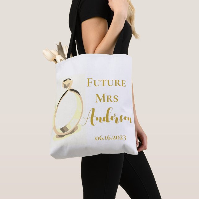 Tote Bag Idée cadeau personnalisé pour la future Mme à la B (De près)