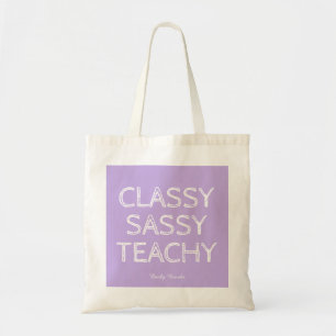 Tote Bag Idée de cadeau personnalisé violet pour enseignant