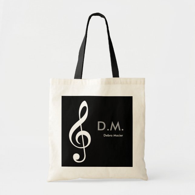 Tote Bag idée de musique de clé trible personnalisée (Devant)