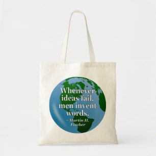 Tote Bag Idées mots d'échec Citation. Globe