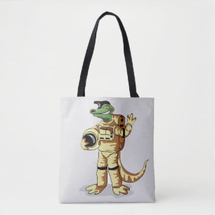 Tote Bag Iguanodon Habillé Dans Un Spacesuit Cosmonaute.