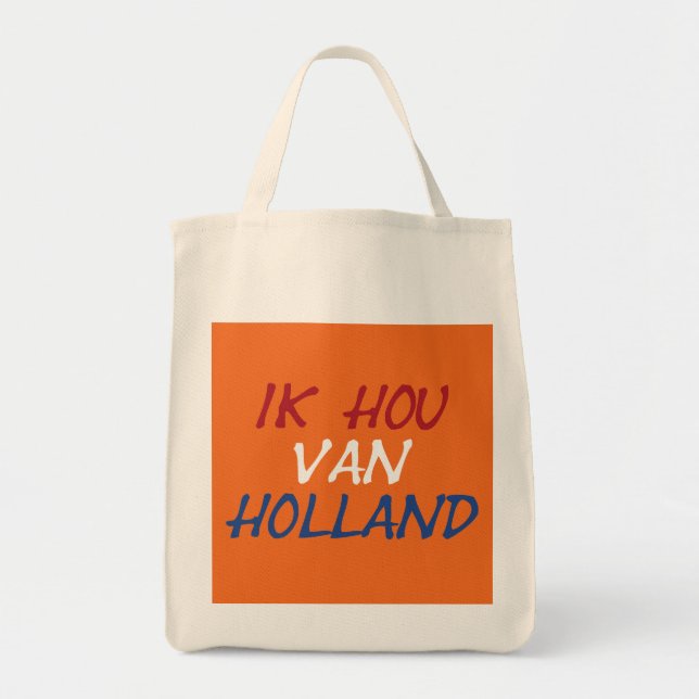 Tote Bag Ik Hou Van Holland superposition sur gtcnt orange (Devant)