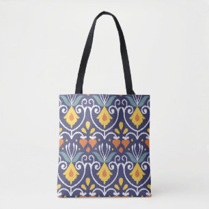 Tote Bag Ikat fait main : Tissu ethnique boho
