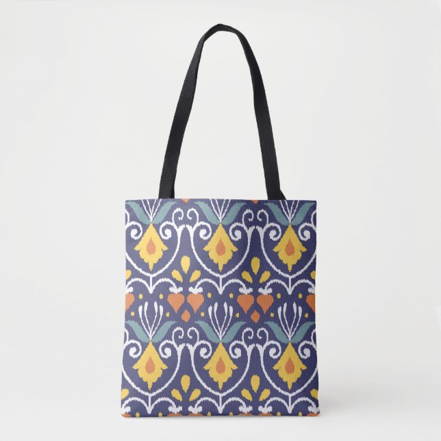 Tote Bag Ikat fait main : Tissu ethnique boho (Devant)