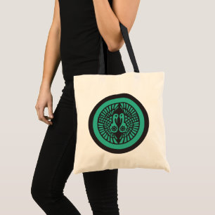 Tote Bag Ikko Ikki Mon clan japonais gris foncé vert