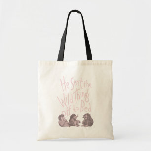 Tote Bag Il a envoyé les choses sauvages au lit - Rose