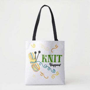 Tote Bag Il arrive qu'on tricote Drôle de dicton de tricote