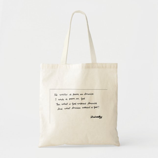 Tote Bag Il écrit un poème sur l'Amérique (Devant)