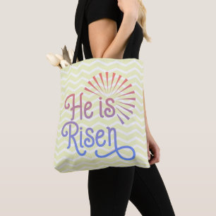Tote Bag Il est ressuscité Christian Easter Retro