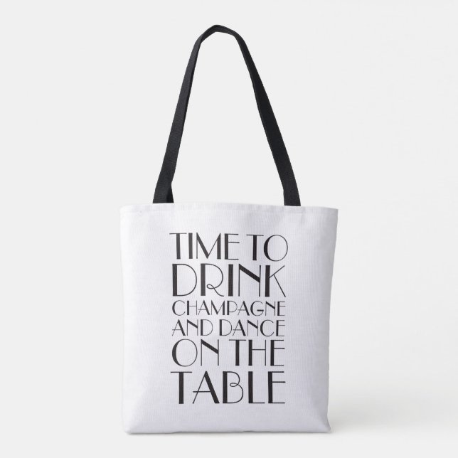 Tote Bag Il est temps de boire du Champagne Fourre-tout - b (Dos)