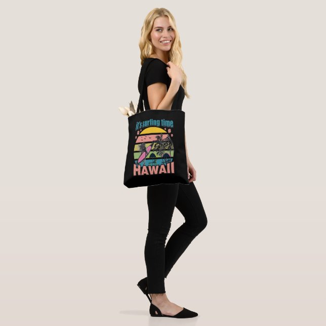 Tote Bag Il est temps de surfer - Hawaii (Sur le modèle)