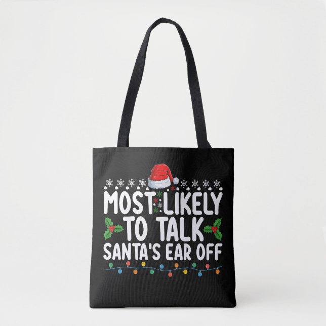 Tote Bag Il Est Très Probable Que Père Noël Parle À L'Oreil (Devant)