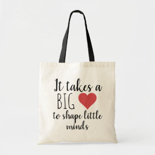 Tote Bag Il faut un grand coeur enseignant Appréciation cad