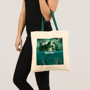 Tote Bag Île de Dinosaur Personnalisé