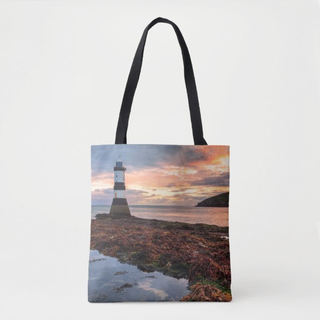 Tote Bag Île de macareux du lever de soleil | de phare de (Devant)