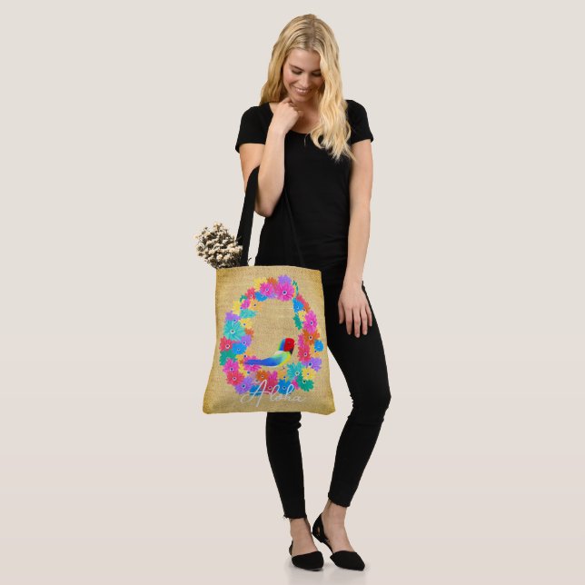 Tote Bag Île Rustique Oiseau 'Aloha'  (Sur le modèle)