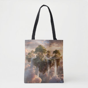 Tote Bag Îles flottantes surréalistes avec cascades