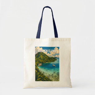 Tote Bag Îles Salomon Illustration Art de voyage Vintage