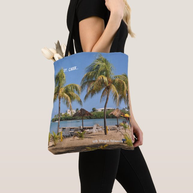 Tote Bag Îles Vierges américaines St. Croix Beach Palms Tro (De près)