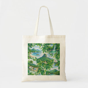 Tote Bag Ilha Grande Brésil Motif de feuille de plage tropi