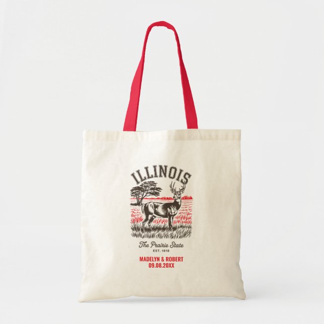 Tote Bag Illinois Wedding Welcome Bag, Destination Wedding (Devant)
