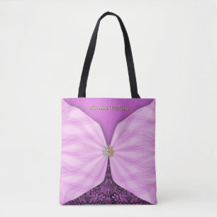 Tote Bag Illusion de textile de bijou rose d'orchidée perso