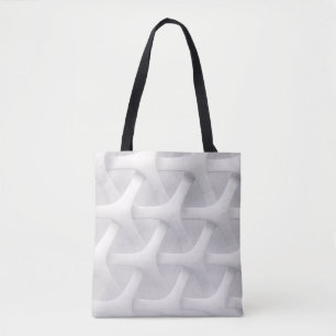 Tote Bag Illusion d'optique blanche et grise