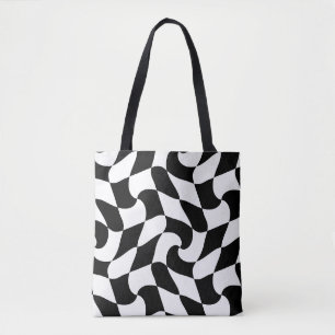 Tote Bag illusion optique noir et blanc