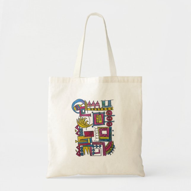Tote Bag Illusory-Whimsical Hand Painted Abstract Art (Devant)