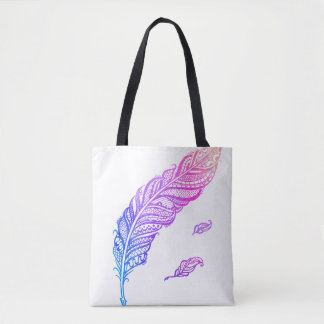 Tote Bag Illust complexe énervé et chic coloré de plume de
