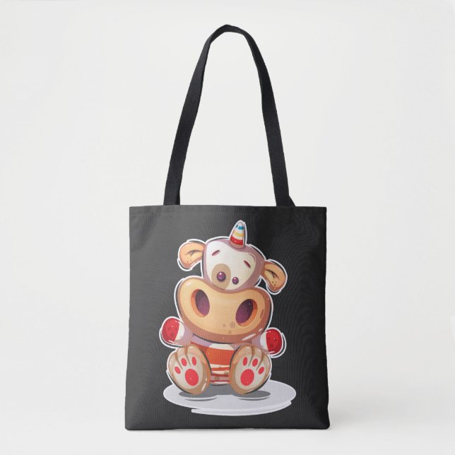 Tote Bag Illustration adorable de Little Unicow (Devant)