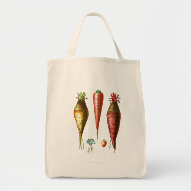 Tote Bag Illustration alimentaire vintage carotte française (Devant)