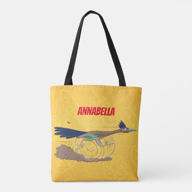 Tote Bag Illustration amusante de la caricature d'oiseau du (Dos)