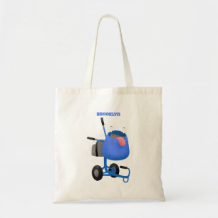 Tote Bag Illustration amusante du mélangeur de ciment bleu