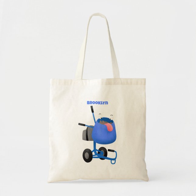 Tote Bag Illustration amusante du mélangeur de ciment bleu (Devant)
