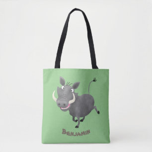 Tote Bag Illustration amusante d'un cochon de phacochère af