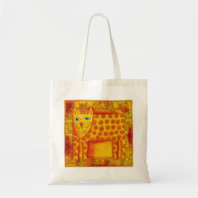 Tote Bag Illustration aquarelle léopard à motifs (Devant)