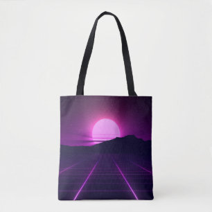 Tote Bag Illustration Arrière - plan rétro des années 80 av