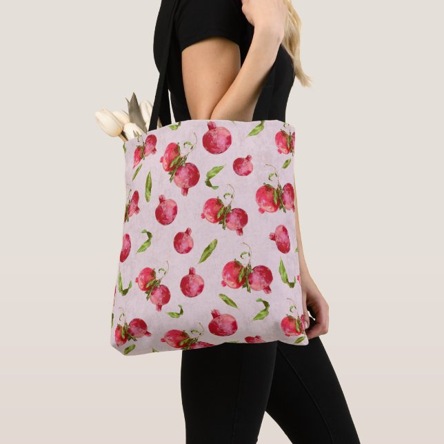 Tote Bag Illustration botanique de grenade dessinée à la ma (De près)