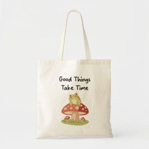 Tote Bag Illustration Champignon Grenouille - Les Belles Ch