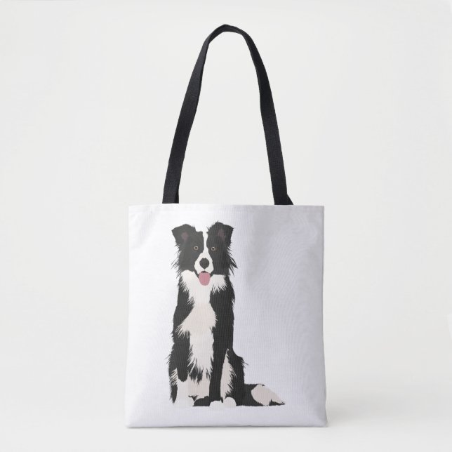 Tote Bag Illustration Collie Bordure ! (Devant)
