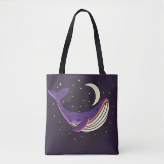 Tote Bag Illustration colorée portrait de la baleine mignon